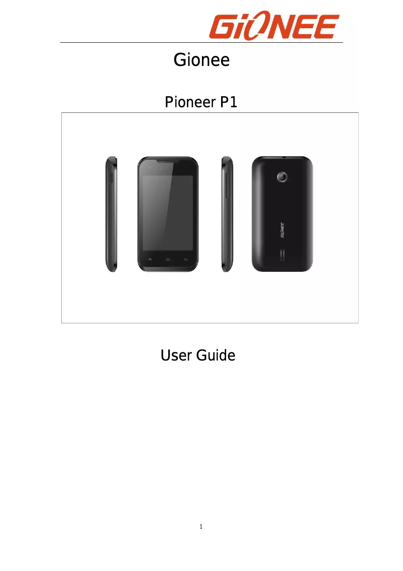 Page n°1 - Manuel utilisateur Gionee Pioneer P1