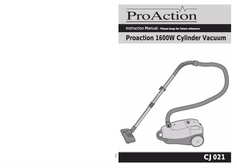 Page n°1 - Manuel utilisateur ProAction CJ021