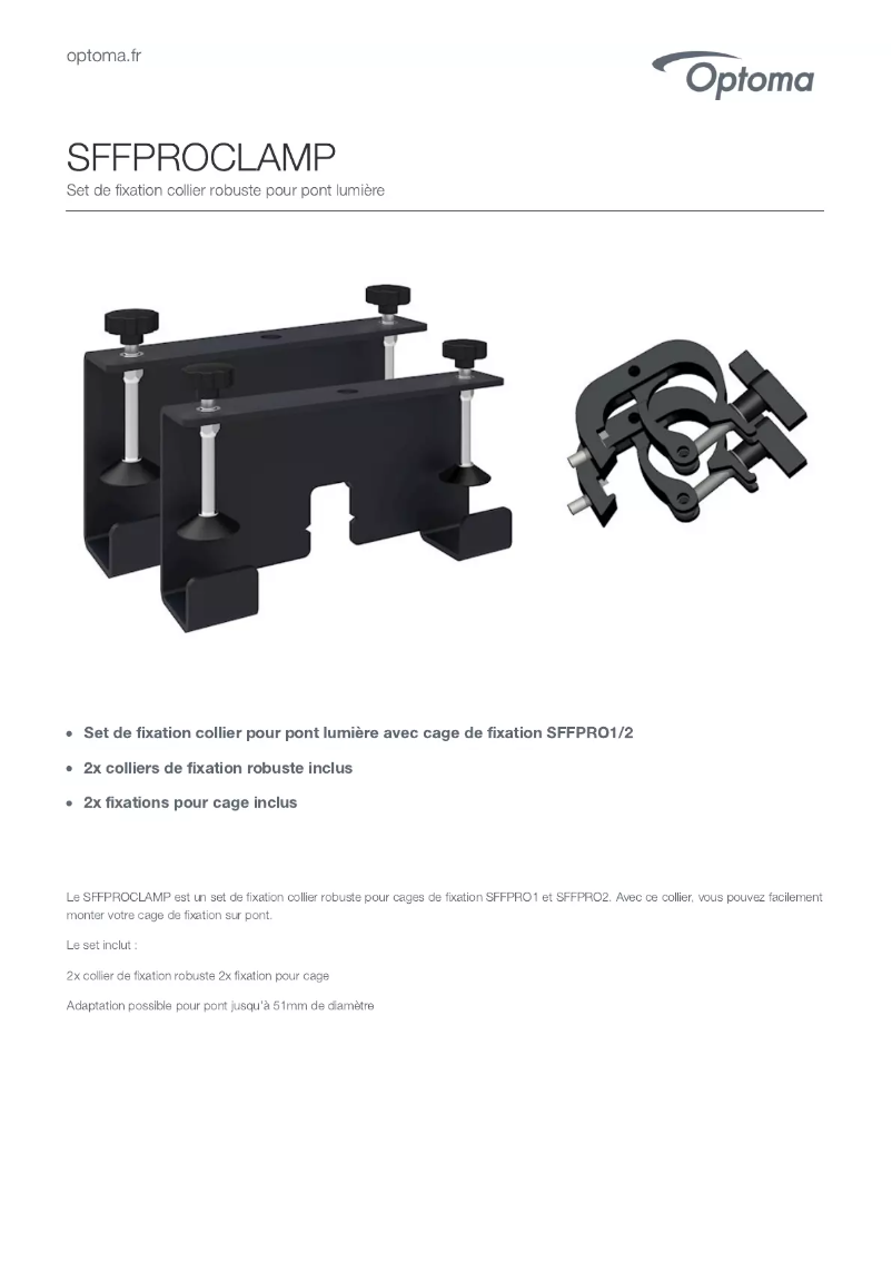 Page n°1 - Manuel utilisateur Optoma SFFPROCLAMP