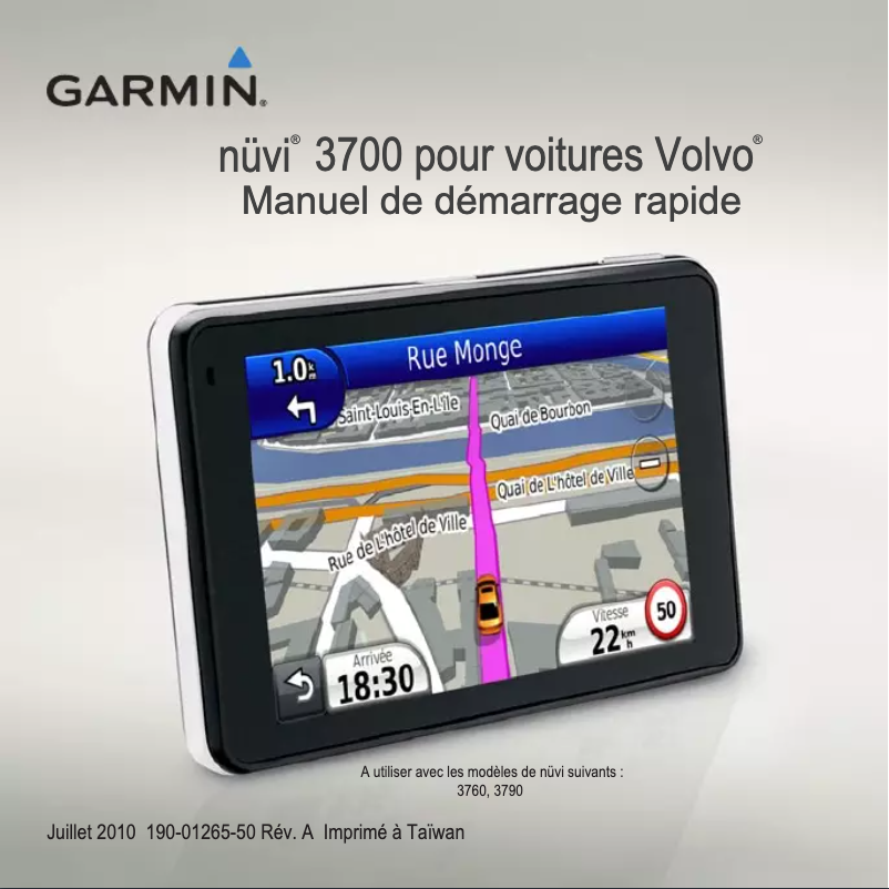 Page 1 de la notice Manuel utilisateur Garmin Nüvi 3760
