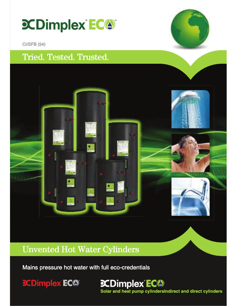 Page 1 de la notice Fiche technique Dimplex ECSd250ST-580