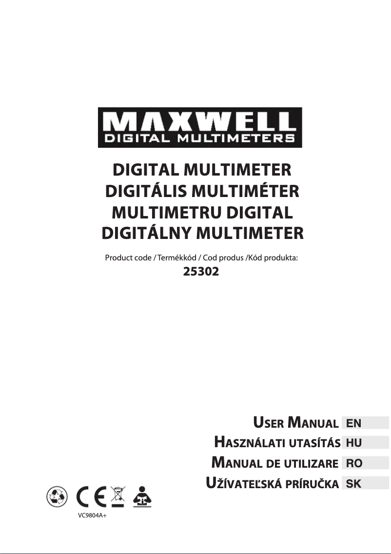 Page n°1 - Manuel utilisateur Maxwell MX-25302