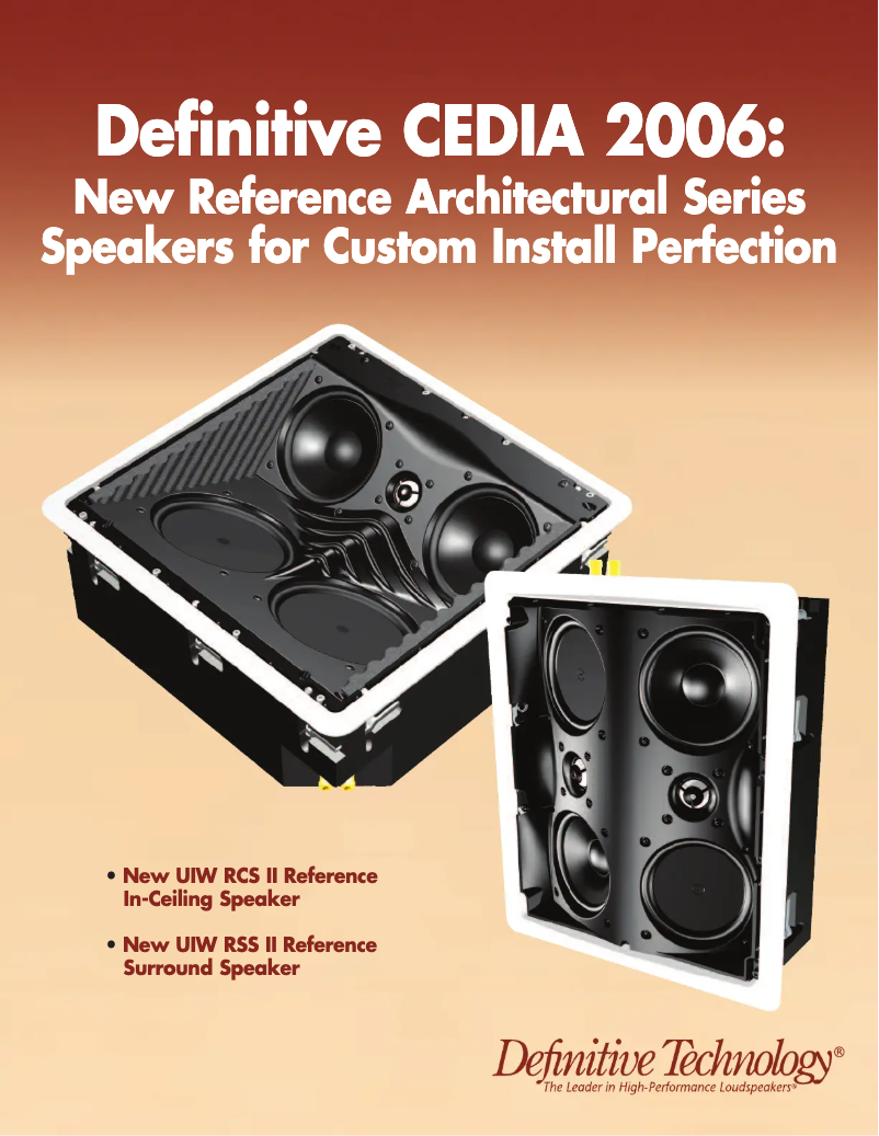 Page 1 de la notice Fiche technique Definitive Technology UIW RCS II