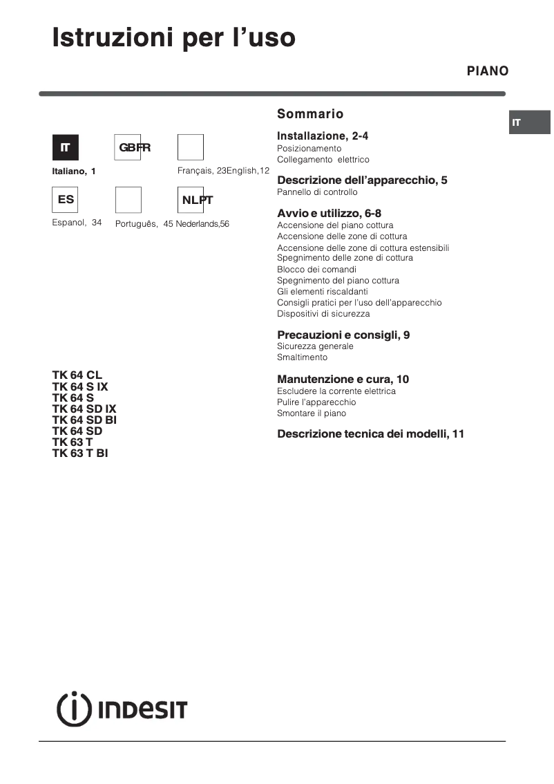 Image de la première page du manuel de l'appareil TK 64 SD BI