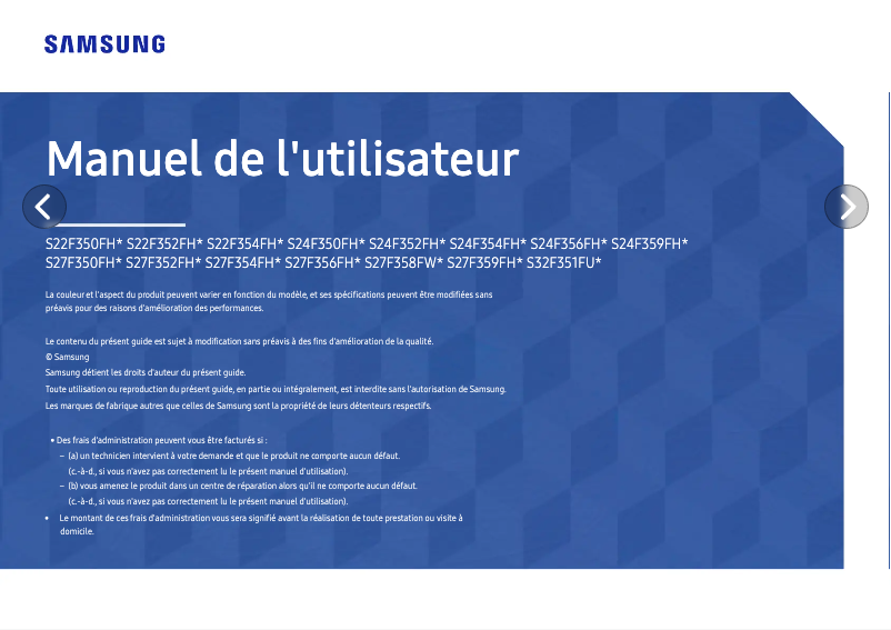 Image de la première page du manuel de l'appareil S24F356FHR