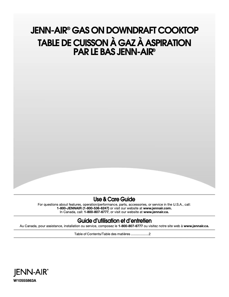 Page 1 de la notice Manuel utilisateur JennAir JGD3430BW