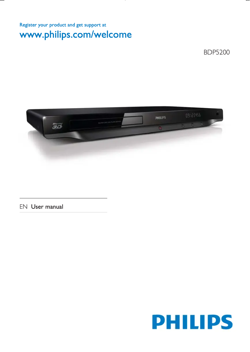 Page 1 de la notice Manuel utilisateur Philips BDP5200