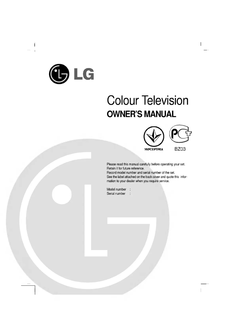 Page 1 de la notice Manuel utilisateur LG 21FB5RB