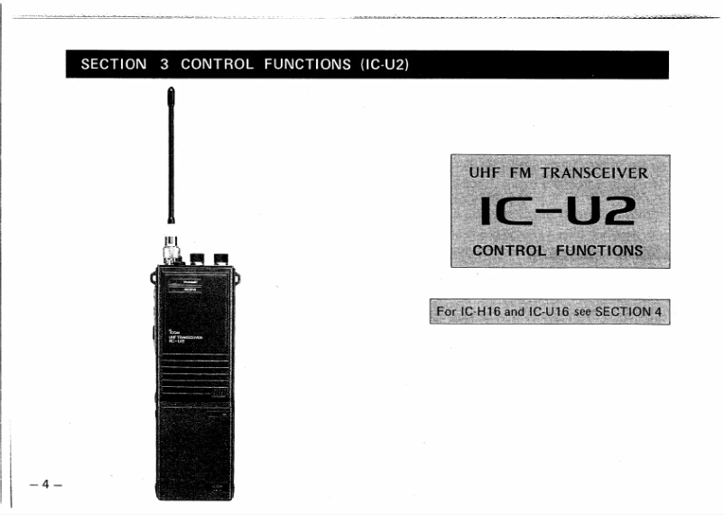 Image de la première page du manuel de l'appareil IC-U2