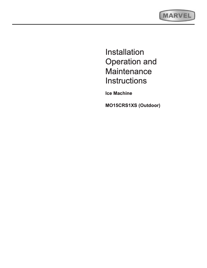 Page 1 de la notice Manuel utilisateur Marvel MO15CRS1XS