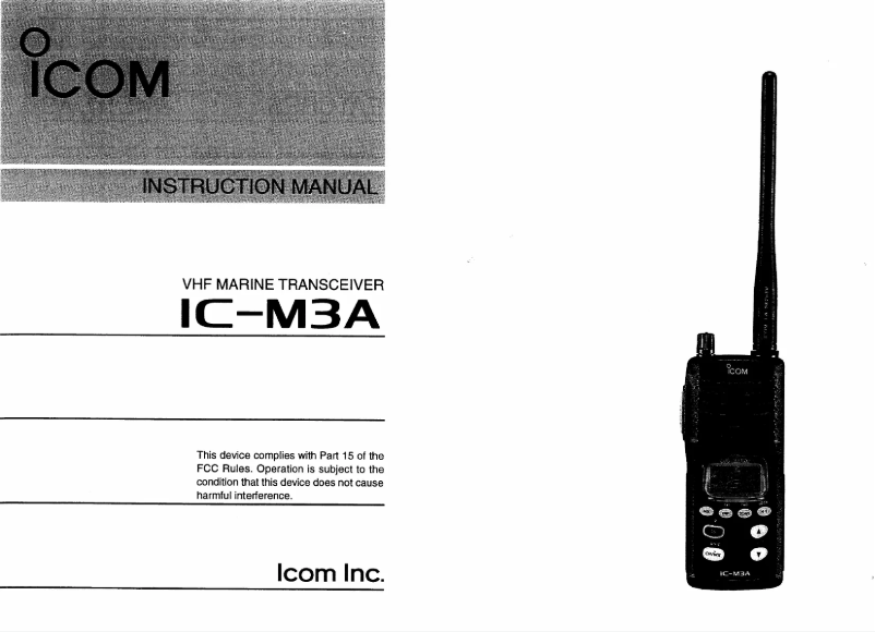 Page n°1 - Manuel utilisateur ICOM IC-M3A