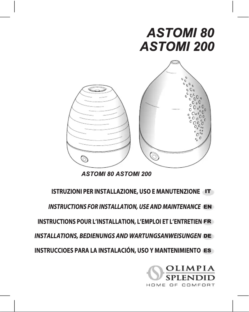 Page n°1 - Manuel utilisateur Olimpia Splendid Astomi 80