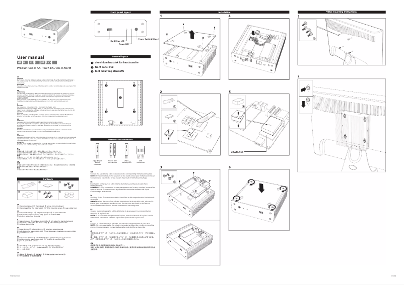 Page 1 de la notice Manuel utilisateur Akasa Newton AK-NUCS03