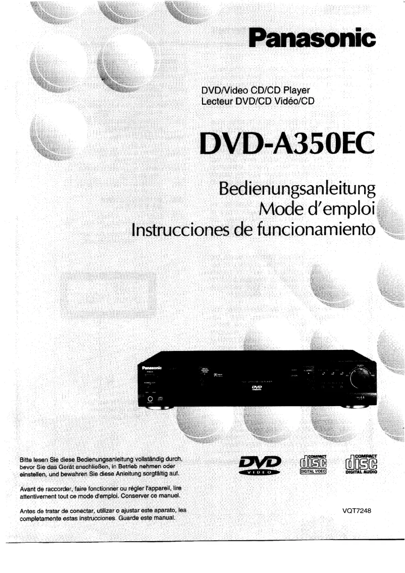 Page 1 de la notice Manuel utilisateur Panasonic DVD-A350