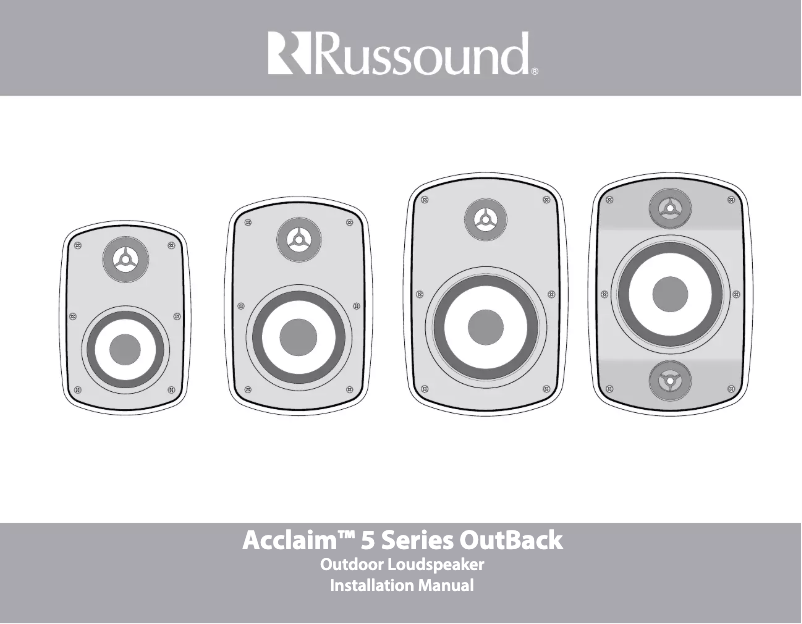 Page 1 of the manual User Manual Russound OutBack 5B65S