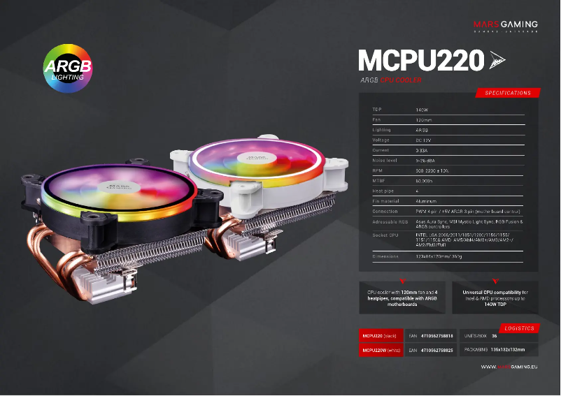 Image de la première page du manuel de l'appareil MCPU220