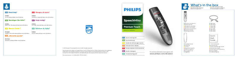 Page n°1 - Manuel utilisateur Philips SpeechMike Premium Touch SMP3720