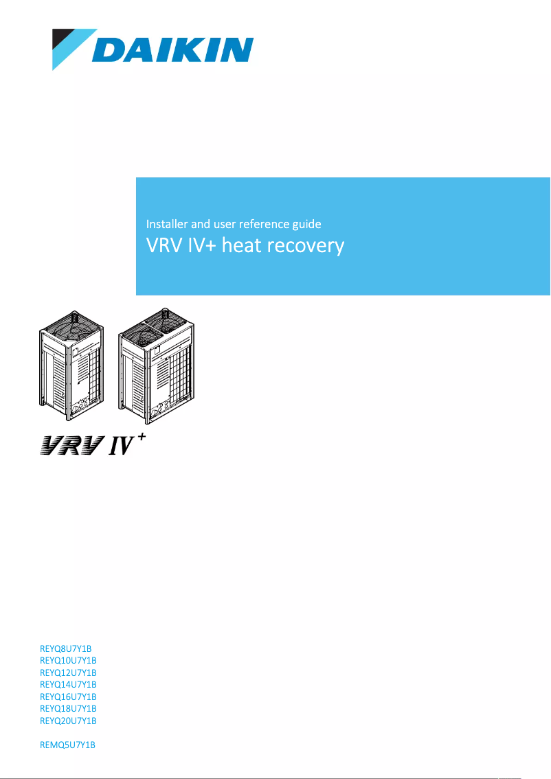 Page 1 de la notice Manuel utilisateur Daikin REYQ24U7Y1B