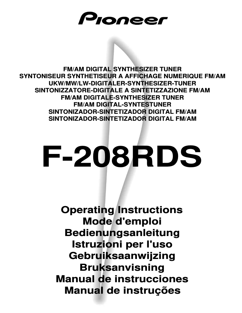 Image de la première page du manuel de l'appareil F-208RDS