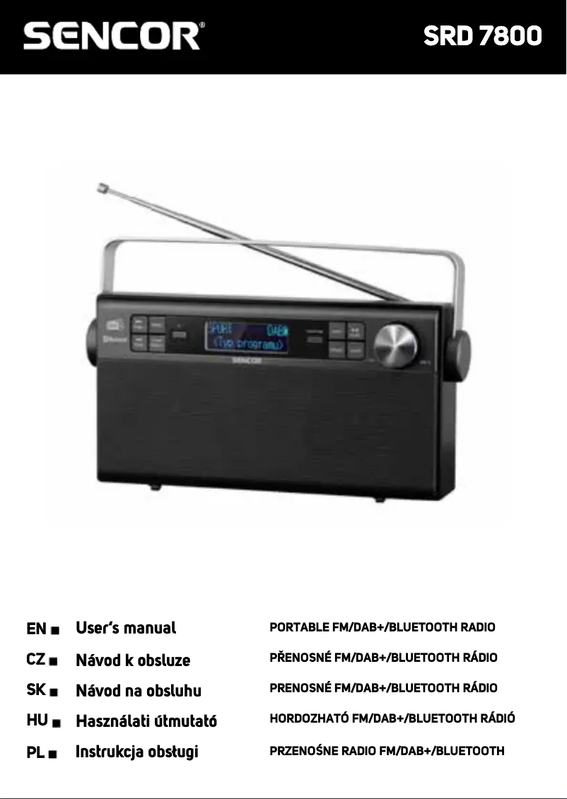 Image de la première page du manuel de l'appareil SRD 7800