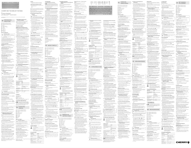 Page 1 de la notice Manuel utilisateur Cherry KW 7100 Mini BT for Mac
