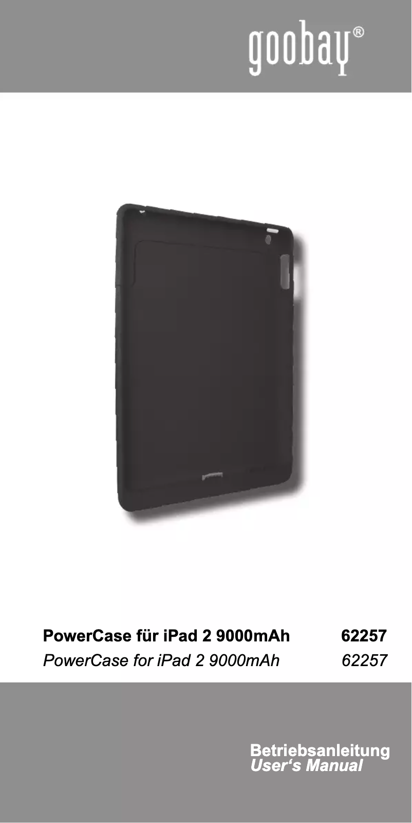 Page 1 de la notice Manuel utilisateur Wentronic Powercase for iPad 2