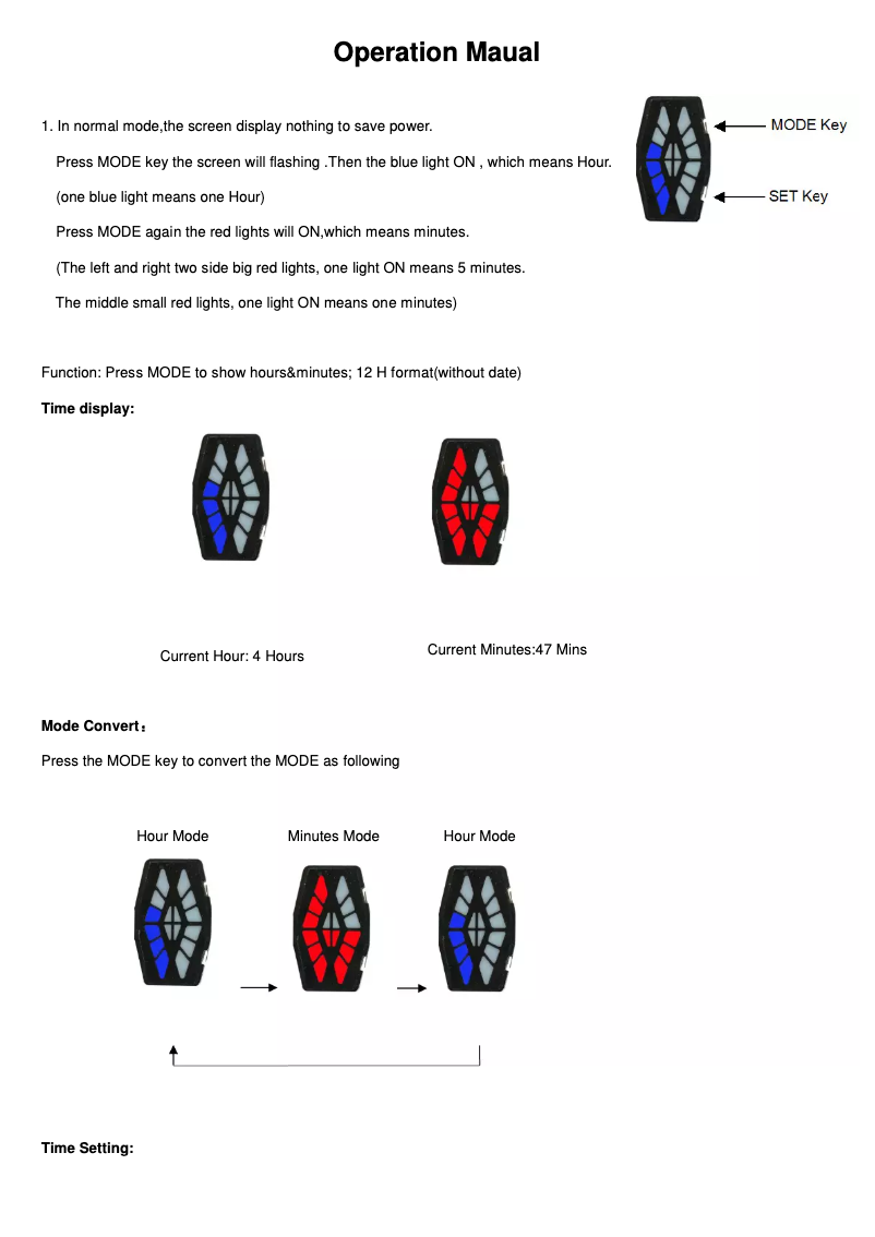 Page 1 de la notice Manuel utilisateur Skmei 1082