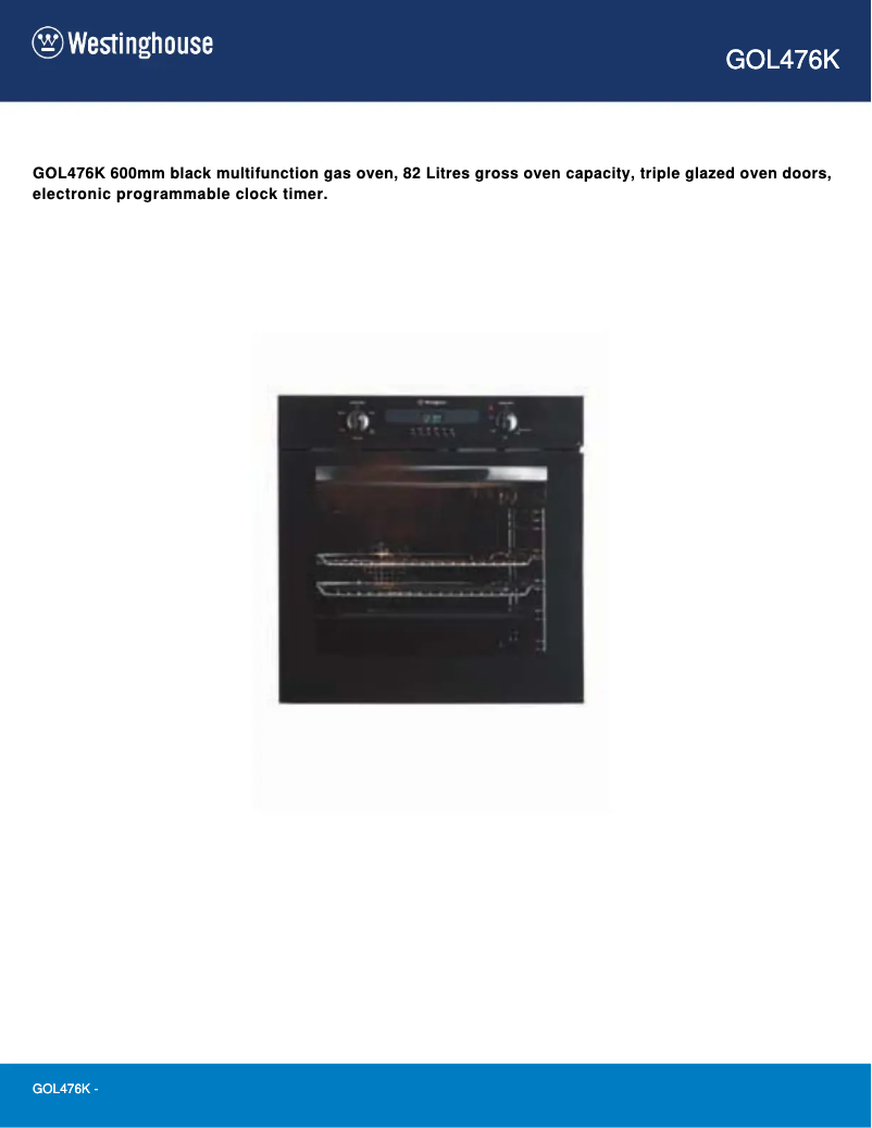 Image de la première page du manuel de l'appareil GOL476K