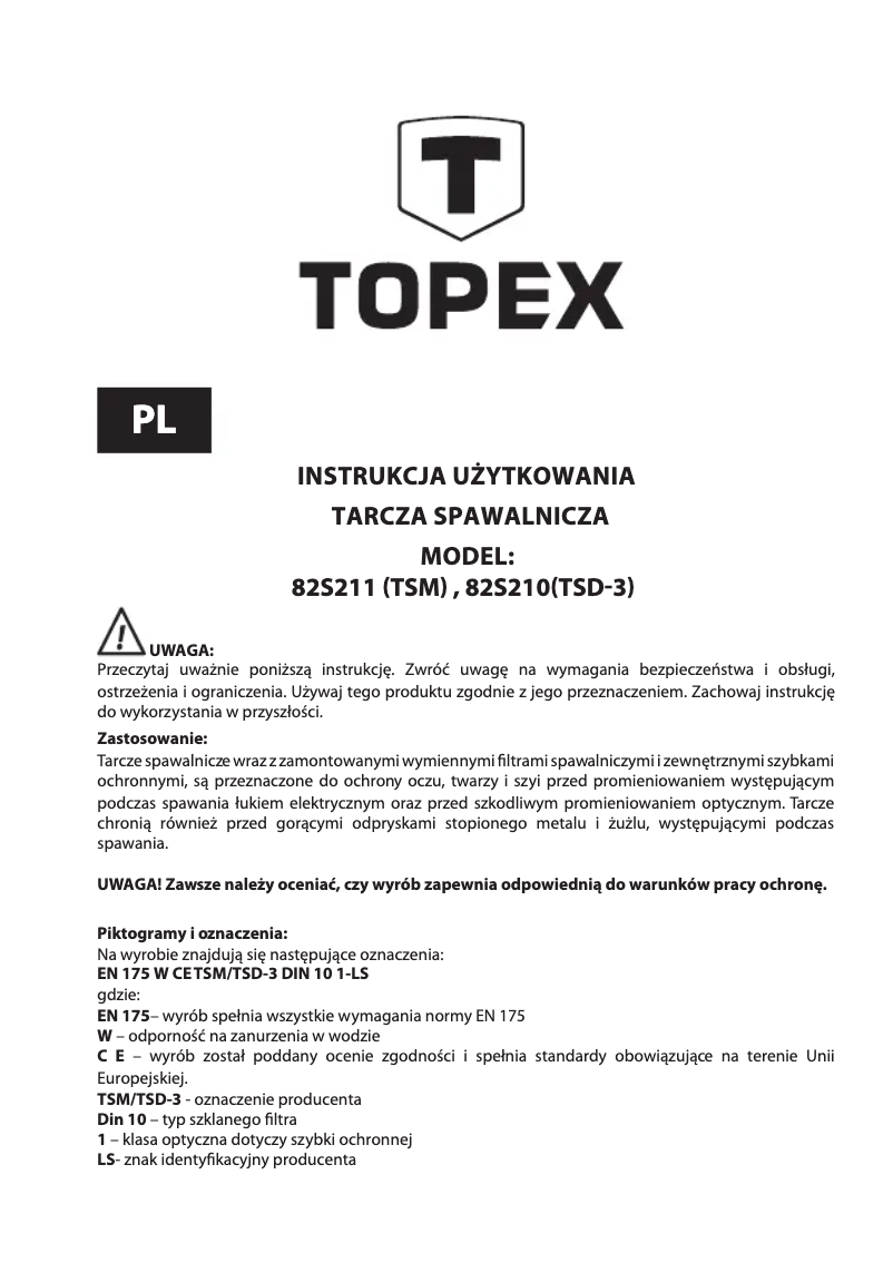 Page n°1 - Manuel utilisateur Topex 82S211
