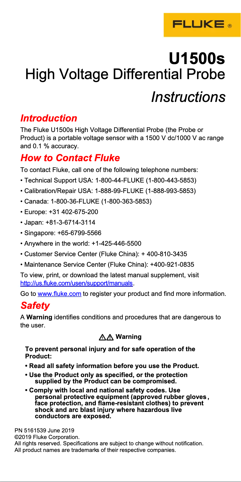 Image de la première page du manuel de l'appareil U1500s