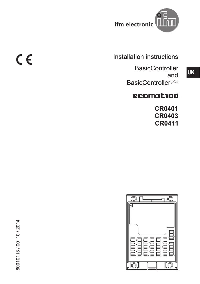 Page n°1 - Manuel utilisateur IFM CR0411
