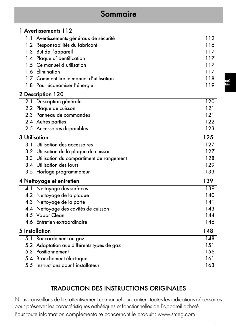 Página 1 del manual Manual de usuario Smeg CPF92GMA