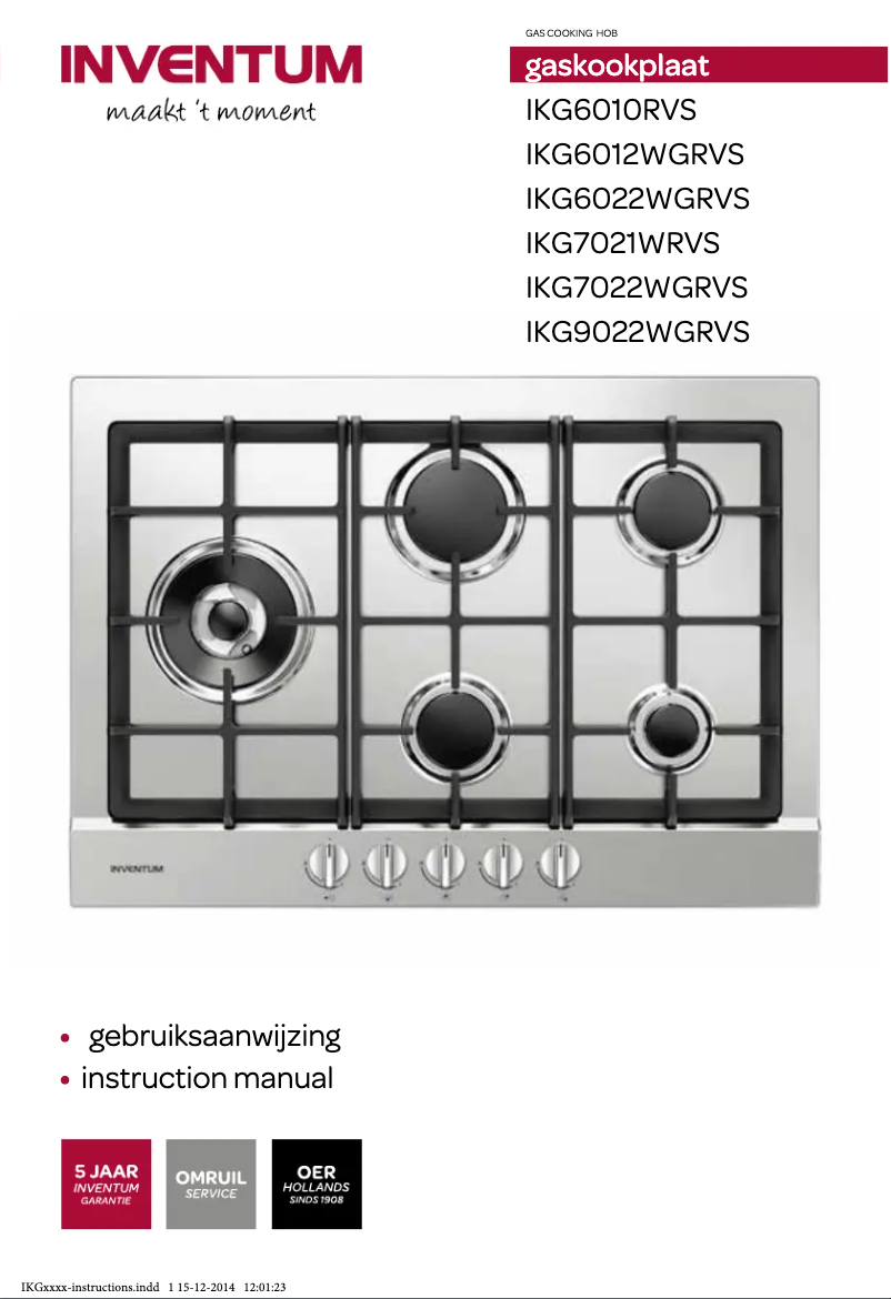 Page n°1 - Manuel utilisateur Inventum IKG6012WGRVS