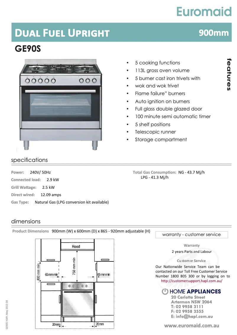 Image de la première page du manuel de l'appareil GEAOL90PK