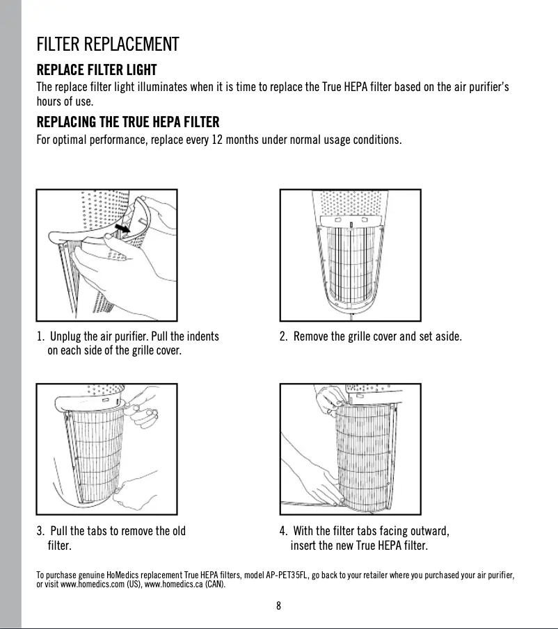 Página 1 del manual Manual de usuario Homedics TotalClean PetPlus AP-PET35FL