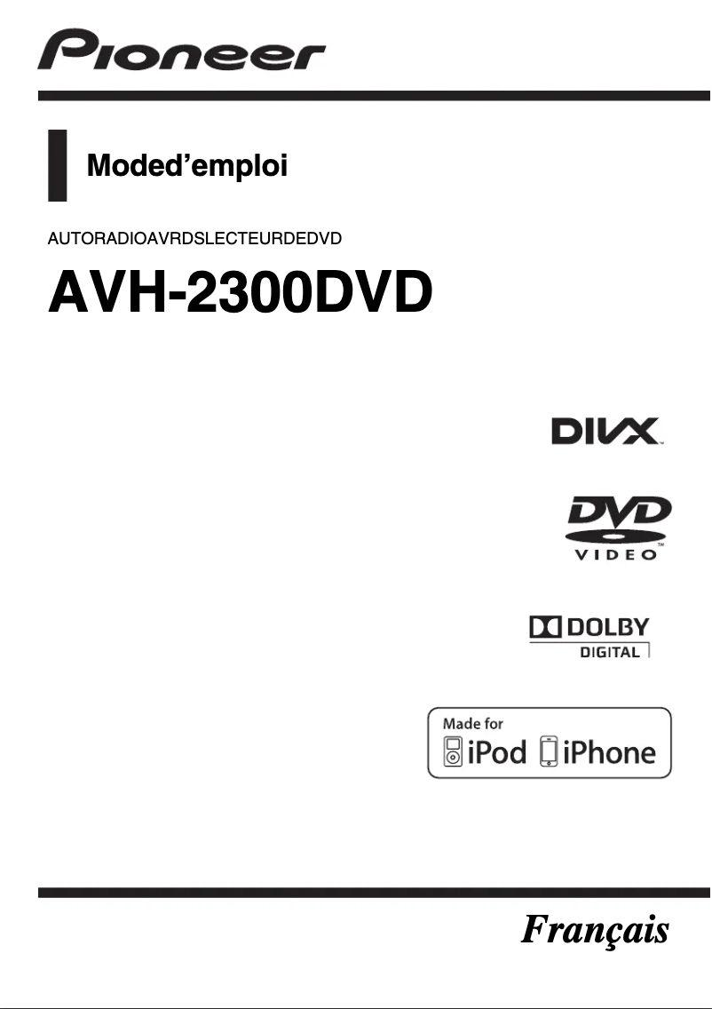 Imagen de la primera página del manual del dispositivo AVH-2300DVD