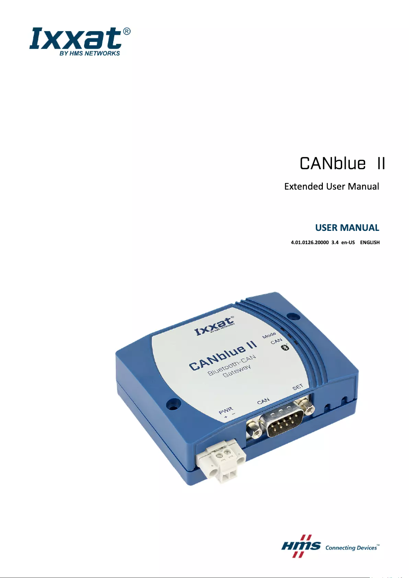 Page n°1 - Manuel utilisateur Ixxat CANblue II