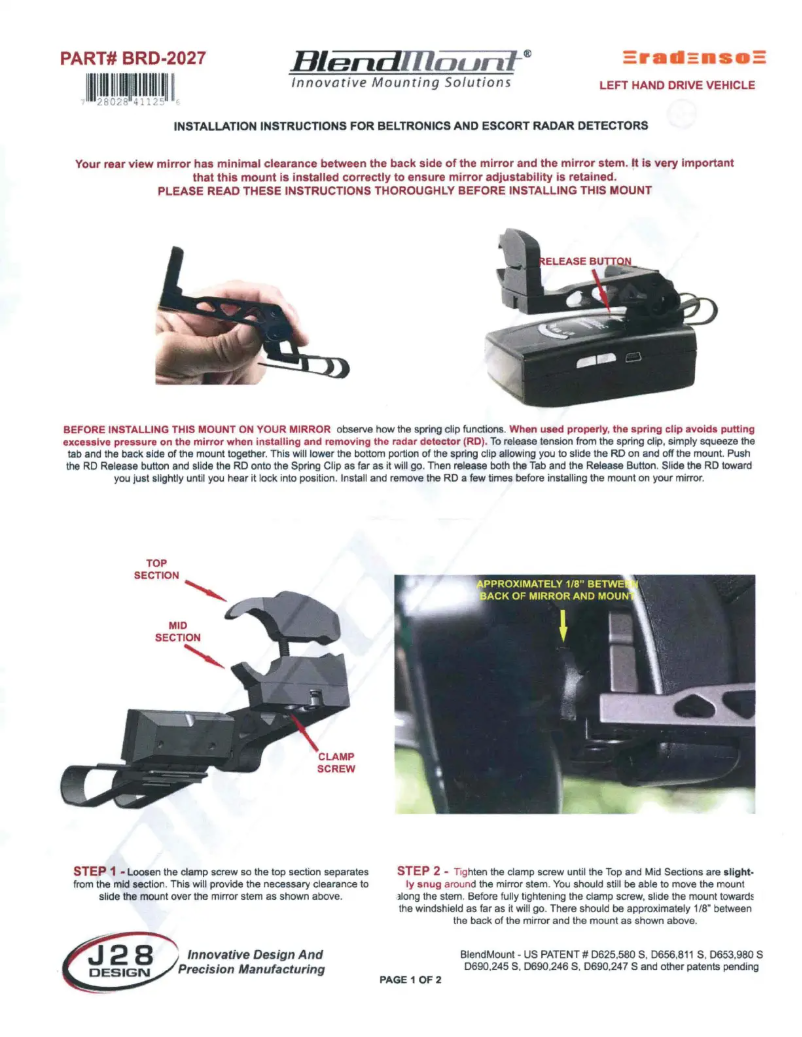 Página 1 del manual Manual de usuario BlendMount BRD-2027