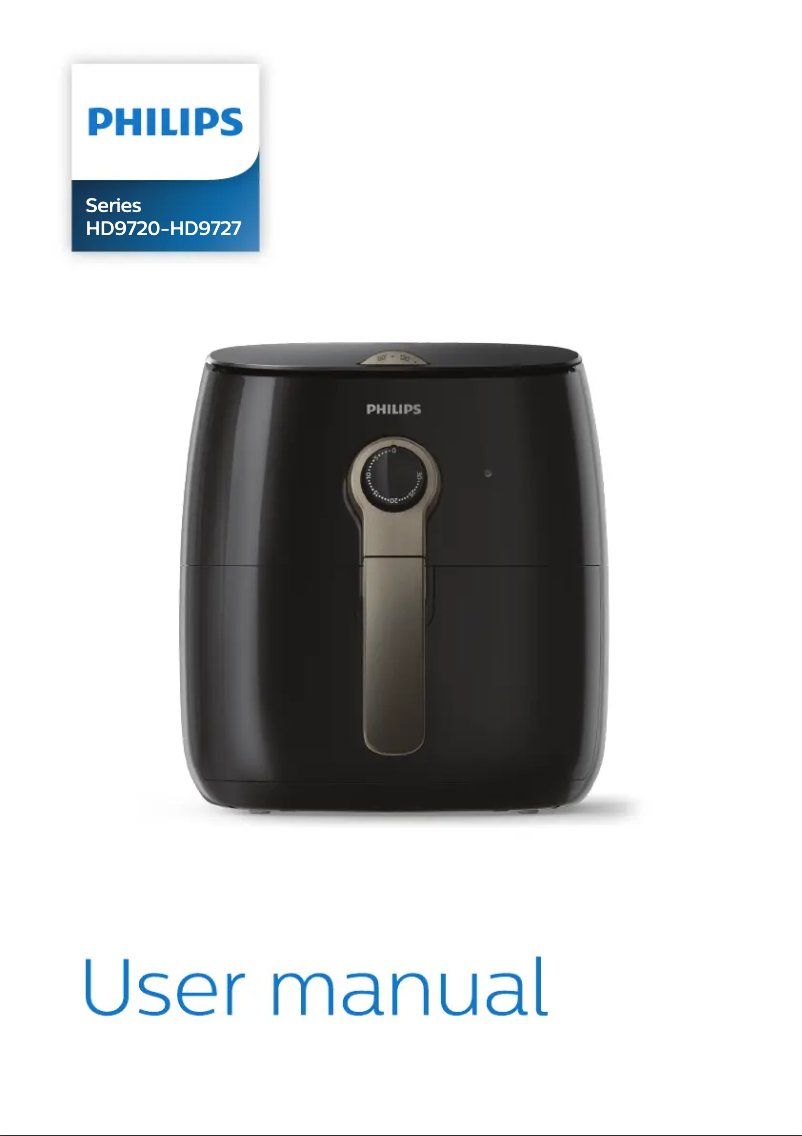 Imagen de la primera página del manual del dispositivo Airfryer HD9720