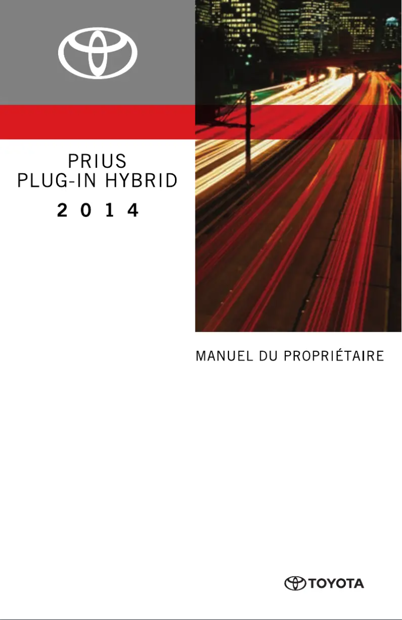 Page 1 de la notice Manuel utilisateur Toyota Prius Plug-in Hybrid (2014)