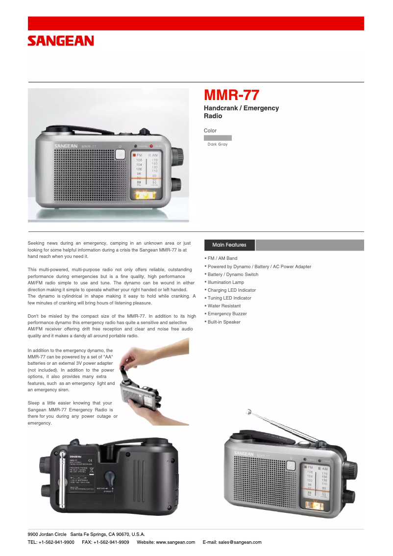 Image de la première page du manuel de l'appareil MMR-77
