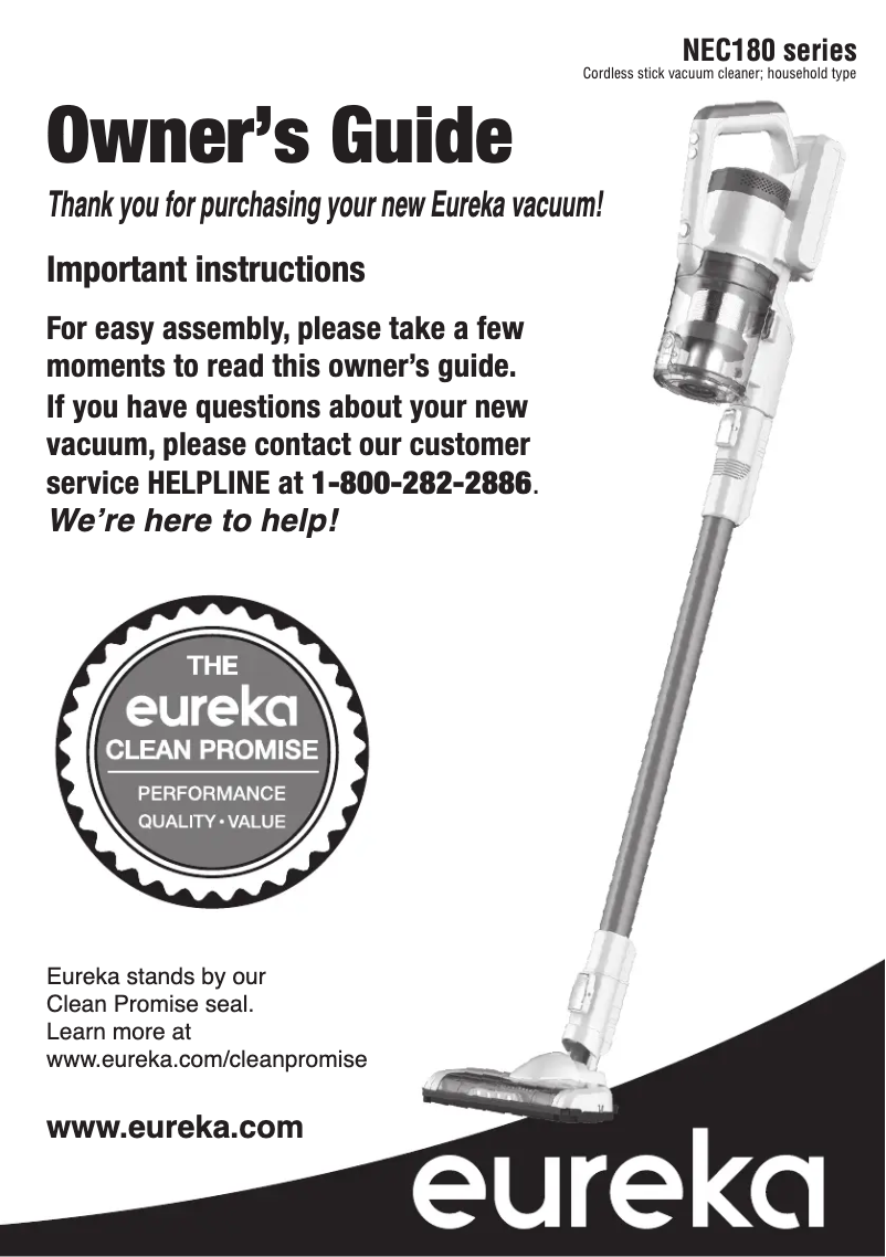 Página 1 del manual Manual de usuario Eureka PowerClean NEC185