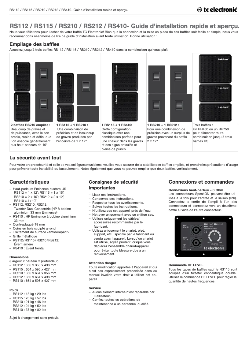 Image de la première page du manuel de l'appareil RS210C