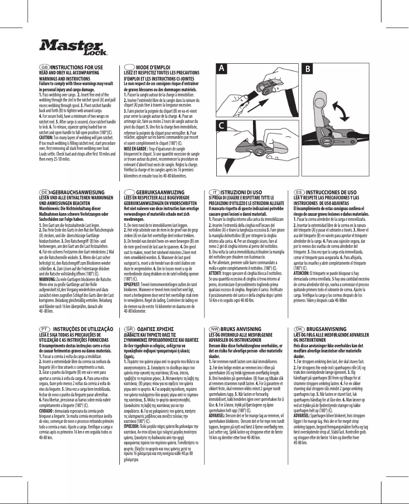 Page 1 de la notice Manuel utilisateur Master Lock 4365EURDAT