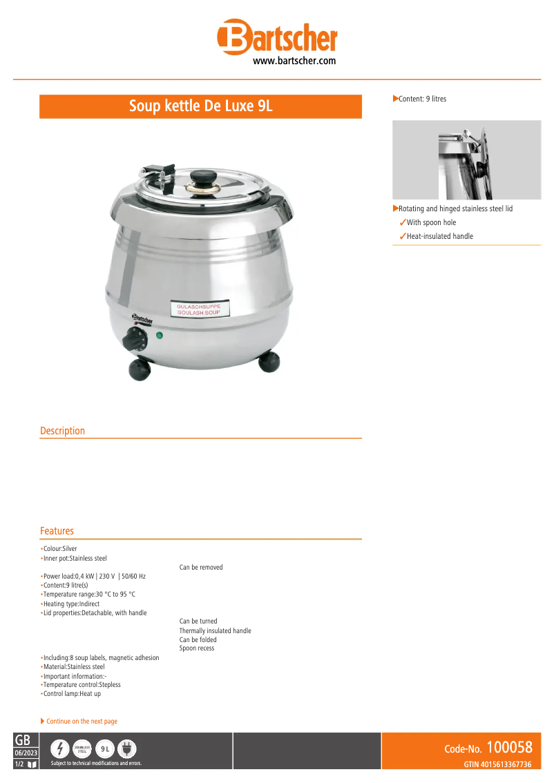 Image de la première page du manuel de l'appareil 100054