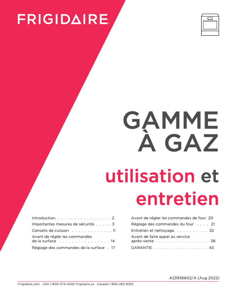 Image de la première page du manuel de l'appareil FCFG3083AS