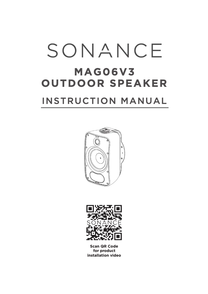 Page 1 de la notice Manuel utilisateur Sonance MAG06V3