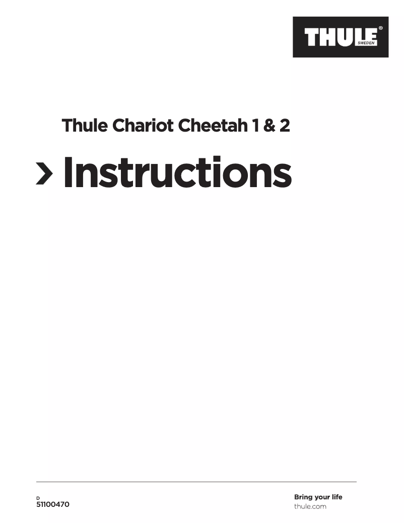 Page 1 de la notice Manuel utilisateur Thule Chariot Cheetah 1