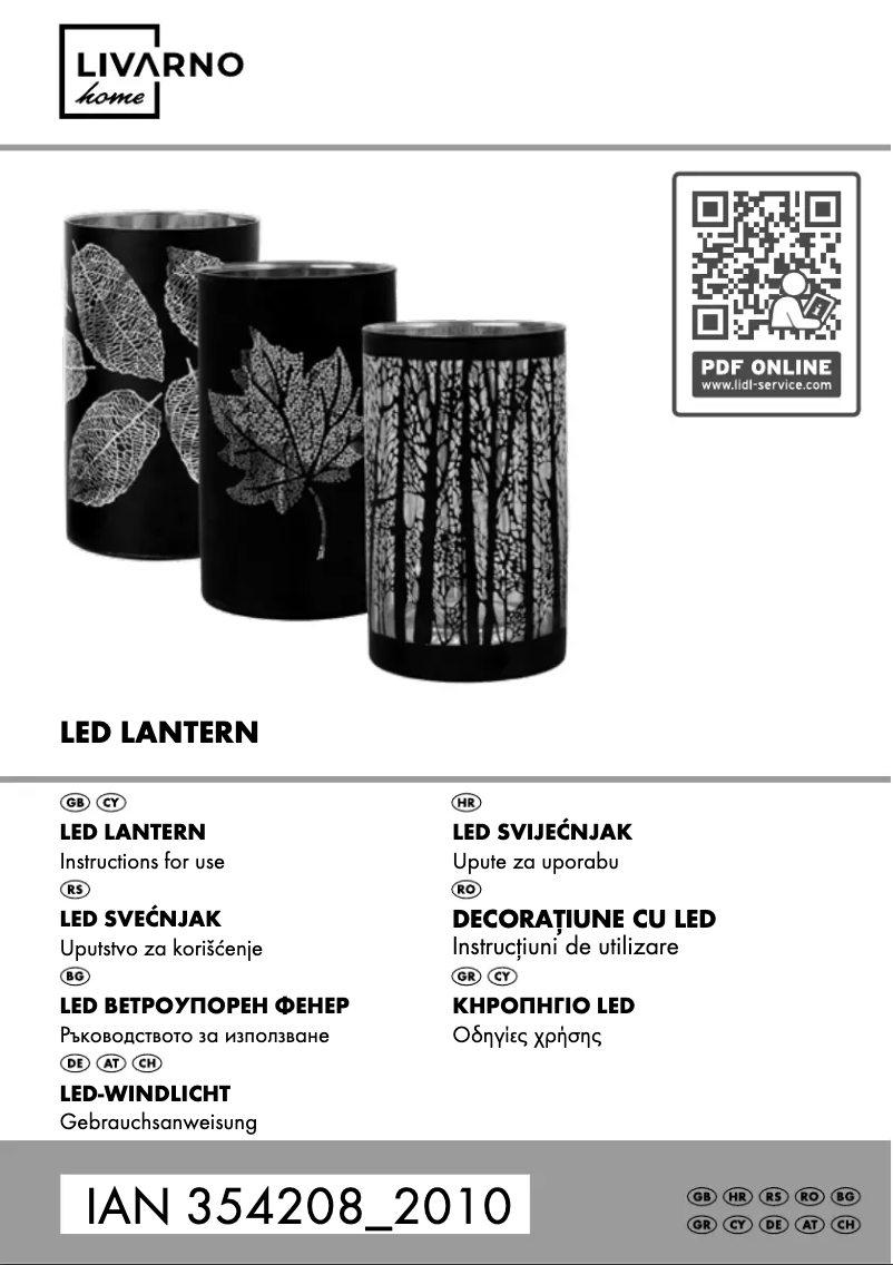 Page 1 de la notice Manuel utilisateur Livarno Lux IAN 354208