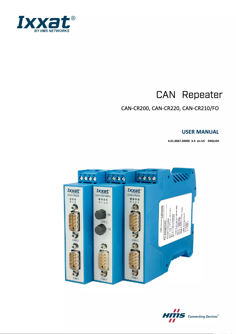 Page n°1 - Manuel utilisateur Ixxat CAN-CR220